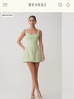Meshki Pistachio Textured Mini Dress